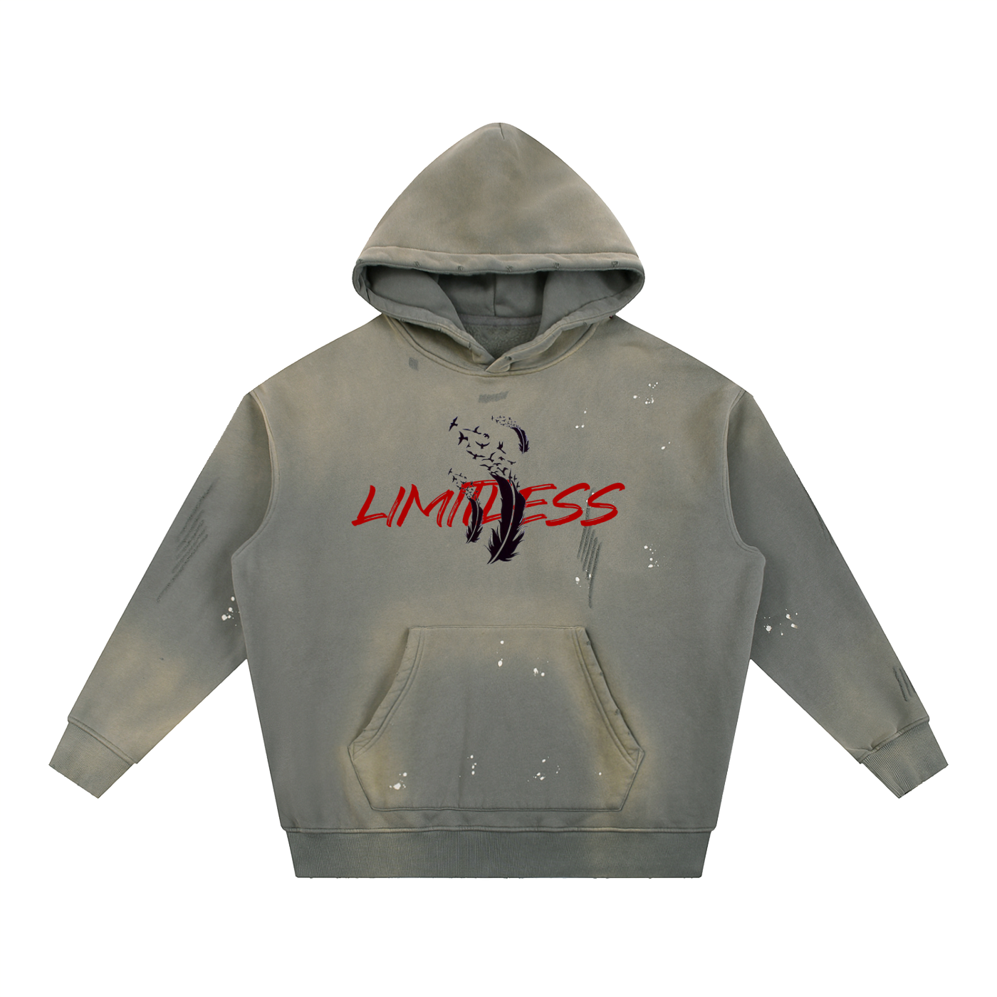 Vintage Washed Frayed Fleece Hoodie – Effortlessly Worn-In Comfort with Timeless Street Style”